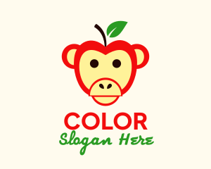 Monkey Apple Fruit Logo