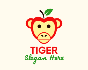 Monkey Apple Fruit Logo