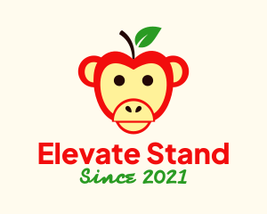 Monkey Apple Fruit logo design