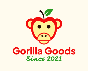 Monkey Apple Fruit logo design