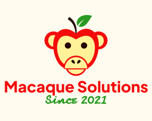 Macaque - Monkey Apple Fruit logo design