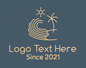 Beach - Minimalist Beach Wave logo design