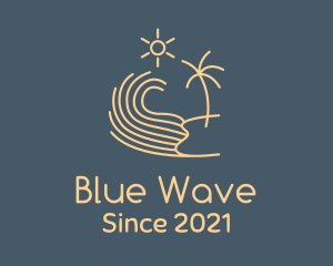 Minimalist Beach Wave  logo design