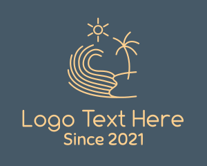Recreation - Minimalist Beach Wave logo design