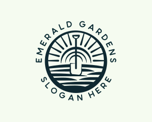 Landscaping Gardening Shovel logo design