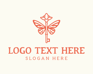 Vintage - Key Insect Wings logo design