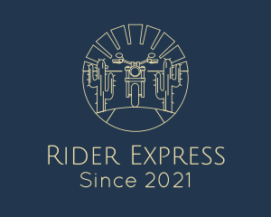 Rider - Cactus Desert Motorcycle logo design