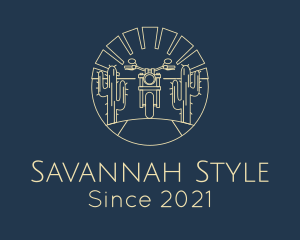 Savannah - Cactus Desert Motorcycle logo design
