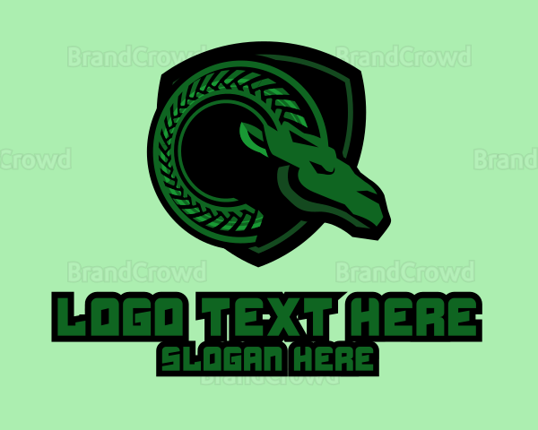 Green Ram Mascot Logo