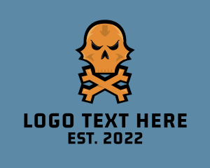 Gamer - Tech Gamer Skull logo design