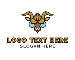 Sheep - Angry Ram Horns logo design
