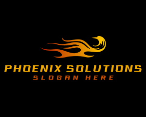 Phoenix Bird Flame logo design