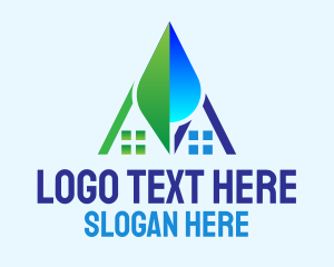 Water Supply - Eco Droplet House logo design