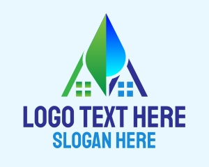 Sustainable - Eco Droplet House logo design