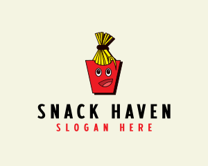 Snack Bar - Happy Face Fries logo design