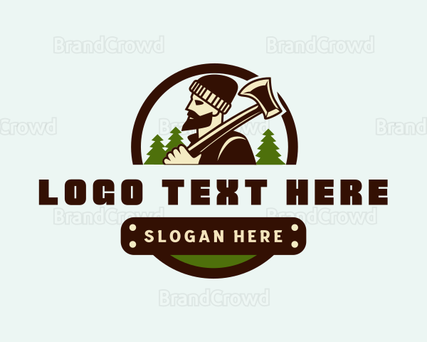 Lumberjack Axe Timber Logo