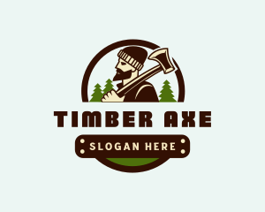 Lumberjack Axe Timber logo design