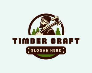 Lumberjack Axe Timber logo design