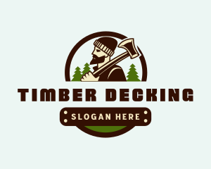 Lumberjack Axe Timber logo design