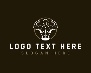 Male - Physique Muscle Bodybuilder logo design