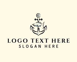 Underwater - Nautical Fish Anchor logo design