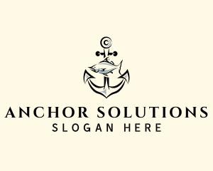 Nautical Fish Anchor logo design