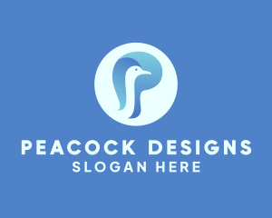 Blue Bird Letter P logo design