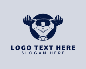 Coach - Body Builder Weightlifting logo design