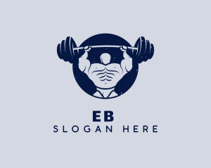 Grunge - Body Builder Weightlifting logo design