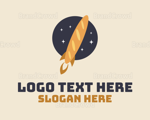 Baguette Bread Rocket Logo