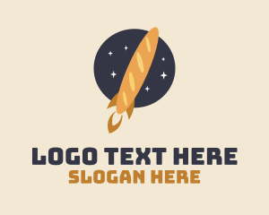 Sparkles - Baguette Bread Rocket logo design