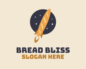 Baguette - Baguette Bread Rocket logo design