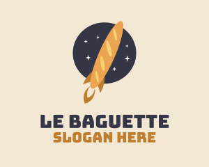 Baguette - Baguette Bread Rocket logo design