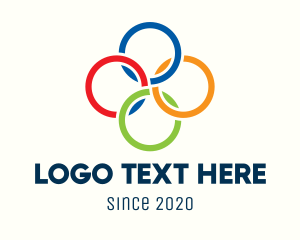 Circle - Multicolor Interlinked Rings logo design