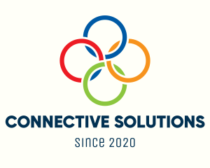 Interlocking - Multicolor Interlinked Rings logo design