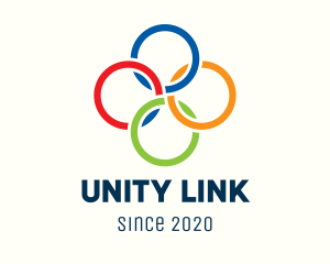 Multicolor Interlinked Rings logo design