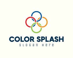 Multicolor Interlinked Rings logo design