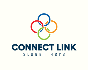 Multicolor Interlinked Rings logo design