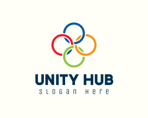 Multicolor Interlinked Rings logo design