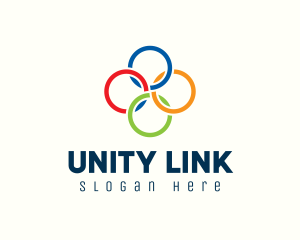 Multicolor Interlinked Rings logo design