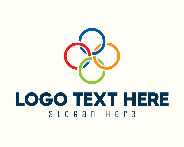 Linked - Multicolor Interlinked Rings logo design