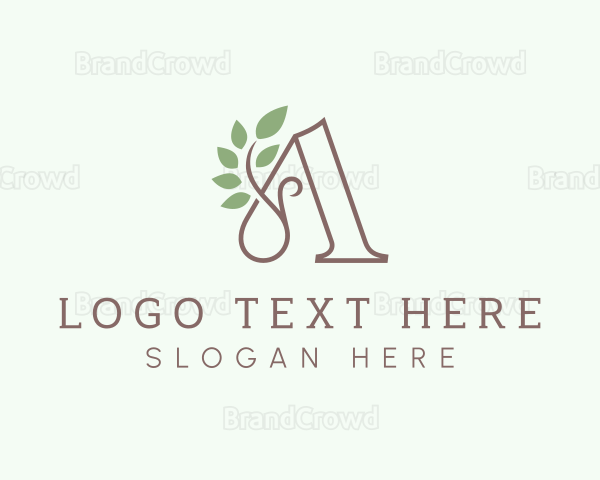 Natural Plant Letter A Logo