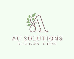 Natural Plant Letter A logo design