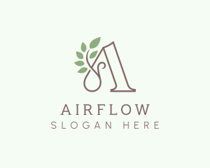 Natural Plant Letter A logo design