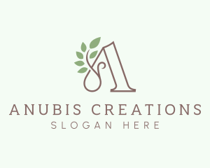 Natural Plant Letter A logo design