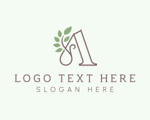 Arborist - Natural Plant Letter A logo design