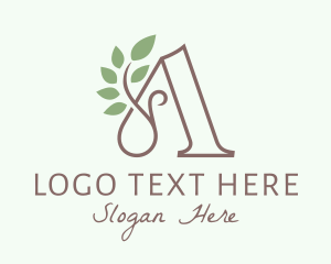 Natural Product - Natural Plant Letter A logo design