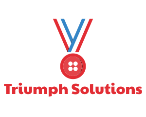 Win - Red Button Medal logo design