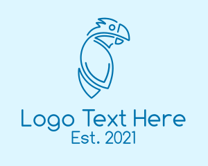 Pet - Blue Cockatoo Monoline logo design