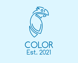 Tropical - Blue Cockatoo Monoline logo design